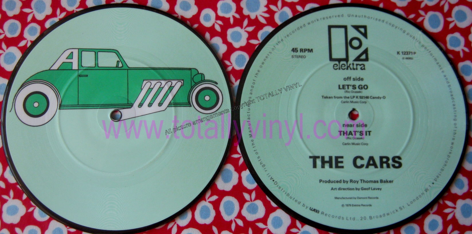 Totally Vinyl Records Cars, The Let's go 7 Inch Picture Disc Vinyl