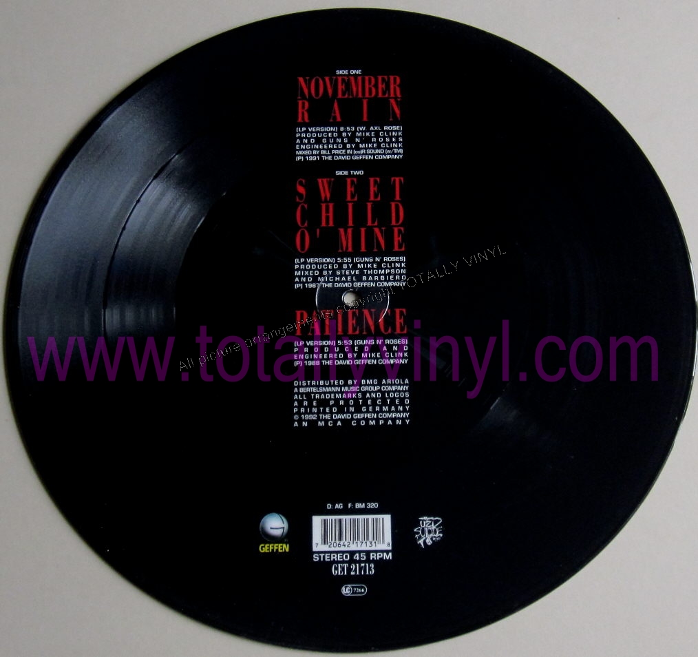 November rain single vinyl November rain single - Guns N Roses Albumy Guns N Roses Single Guns N Roses.