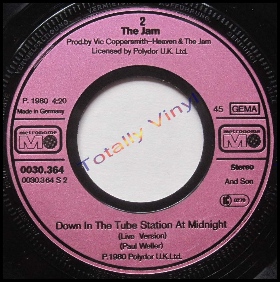 Totally Vinyl Records Jam, The That's entertainment / Down in the