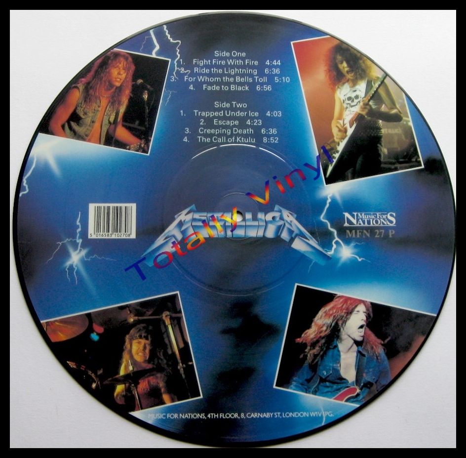 Totally Vinyl Records Metallica Ride the lightning LP Mispress Picture Disc