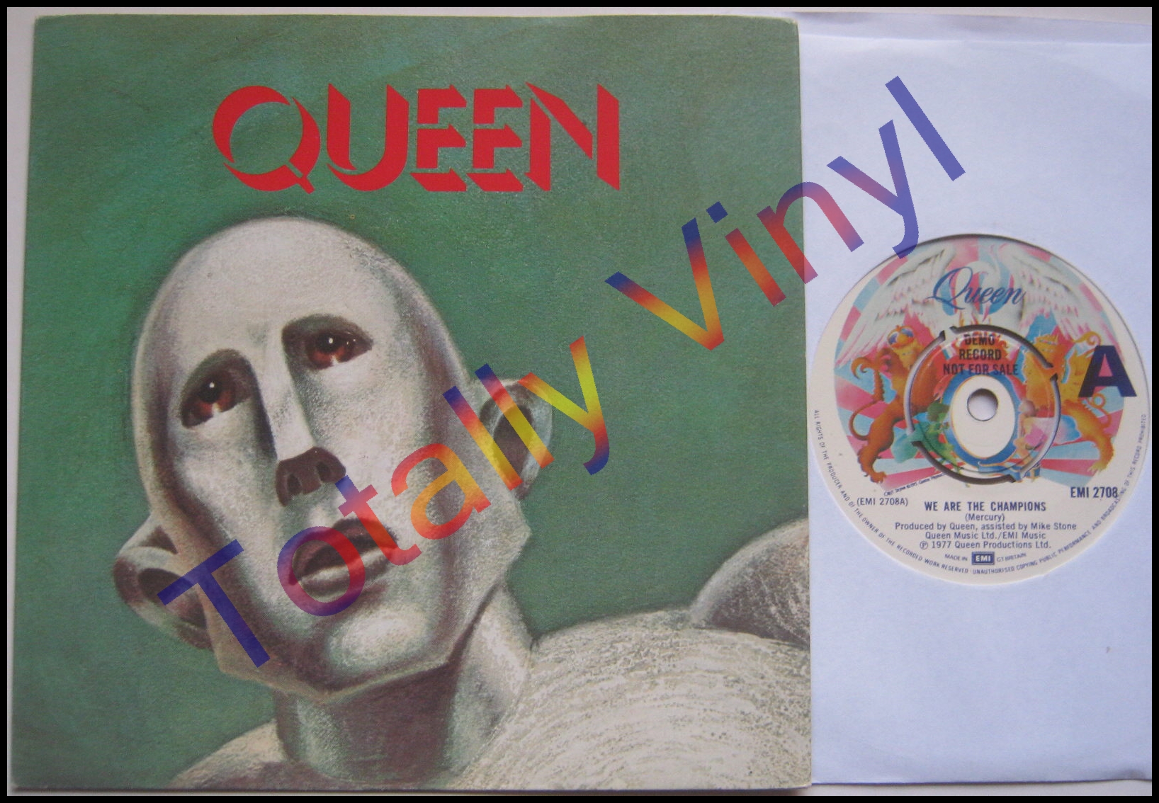 Totally Vinyl Records Queen We are the champions / We will rock you 7 Inch Picture Cover