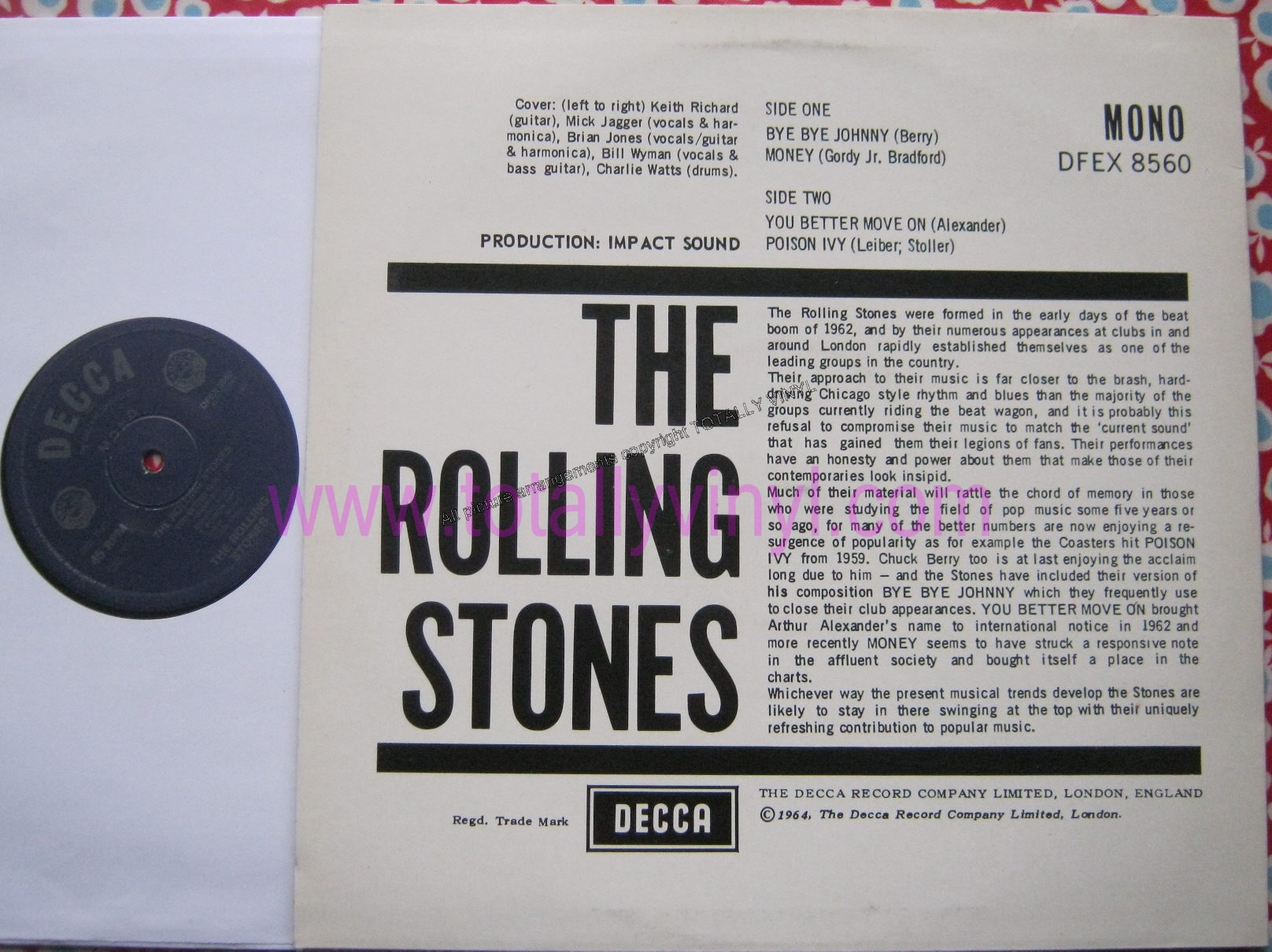 Totally Vinyl Records Rolling Stones The Ep You Better Move On Poison Ivy Bye Bye Johnny