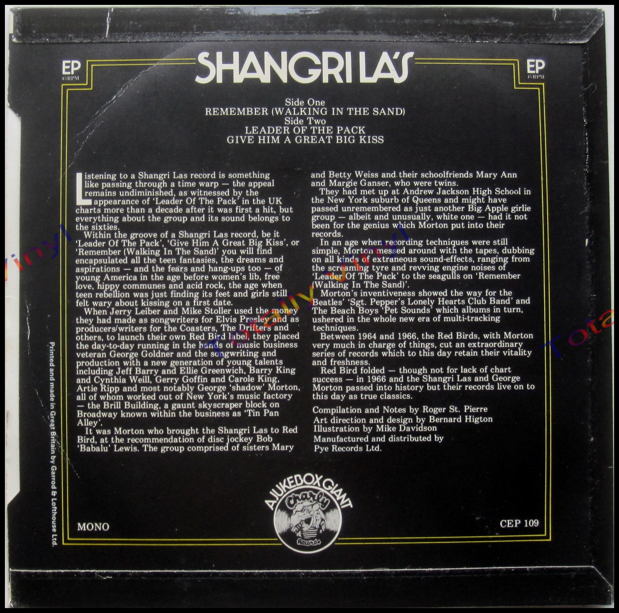 Totally Vinyl Records ShangriLas, The EP Remember (walking in
