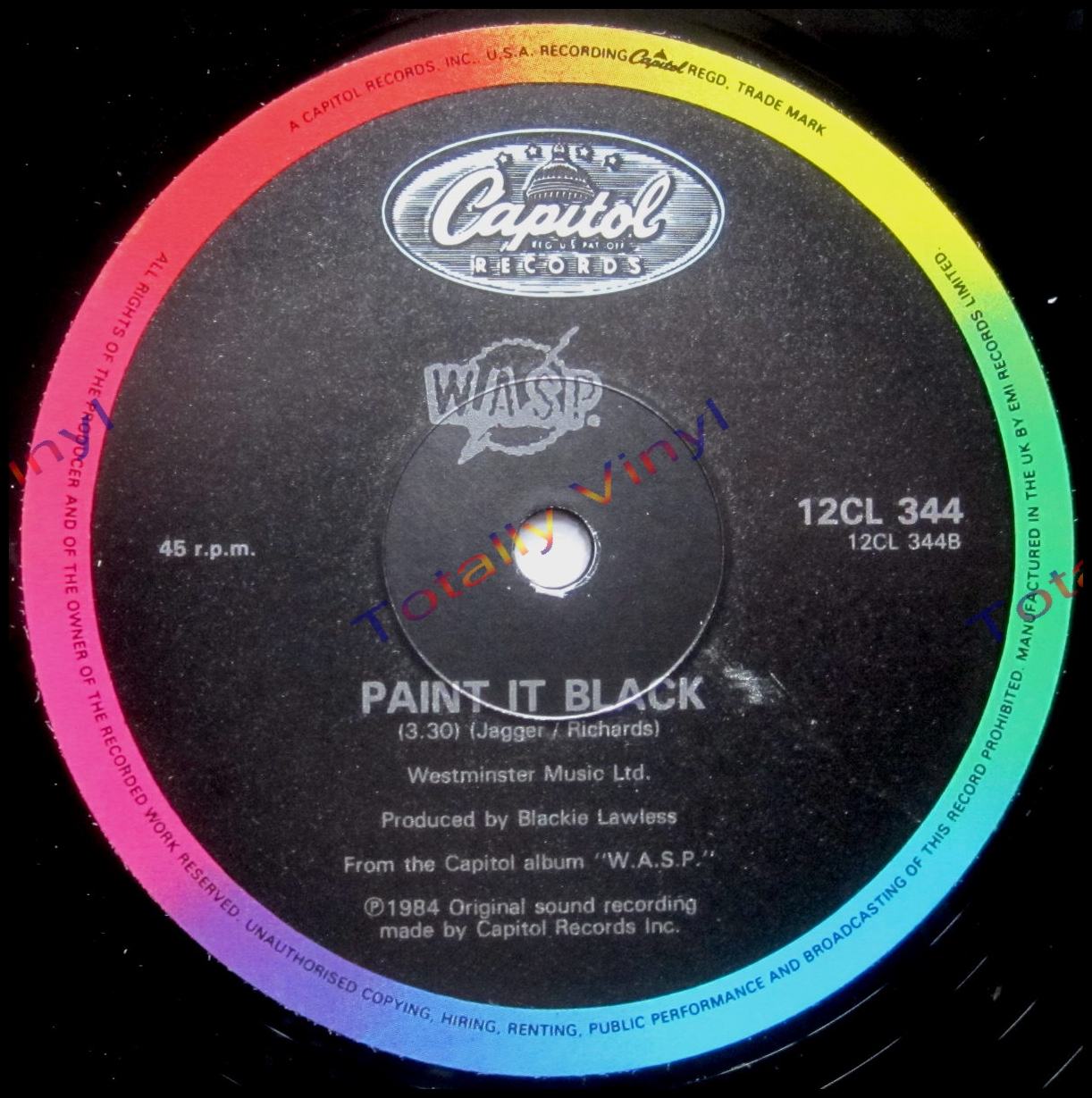 Totally Vinyl Records Wasp (W.A.S.P.) School daze / Paint it black