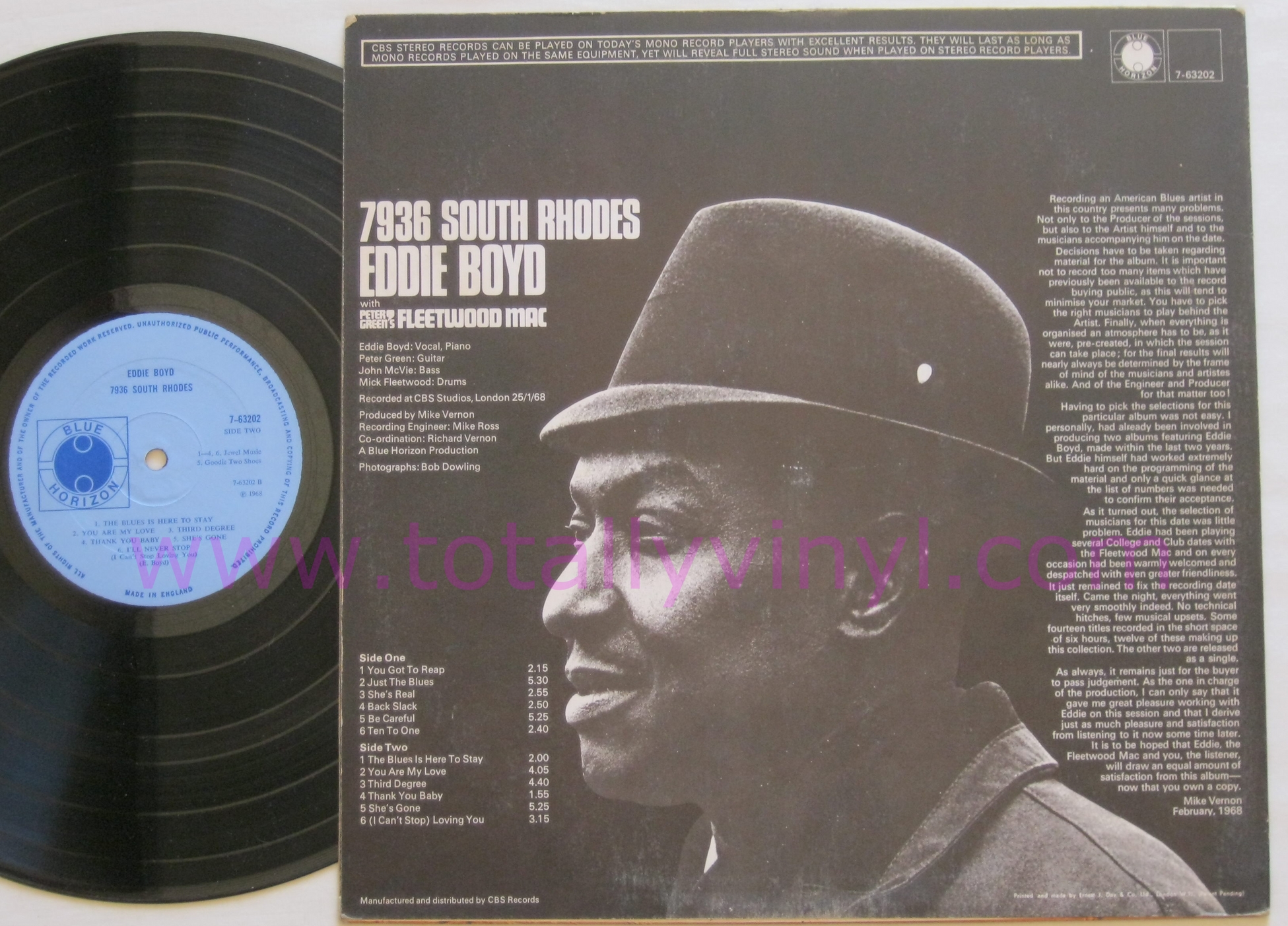 Totally Vinyl Records || Boyd, Eddie - 7936 South Rhodes LP Vinyl