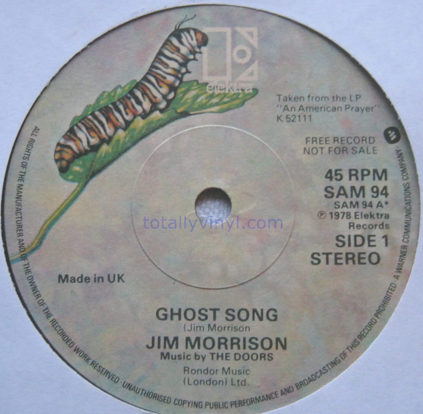 Totally Vinyl Records Doors Jim Morrison Ghost Song 7 Inch