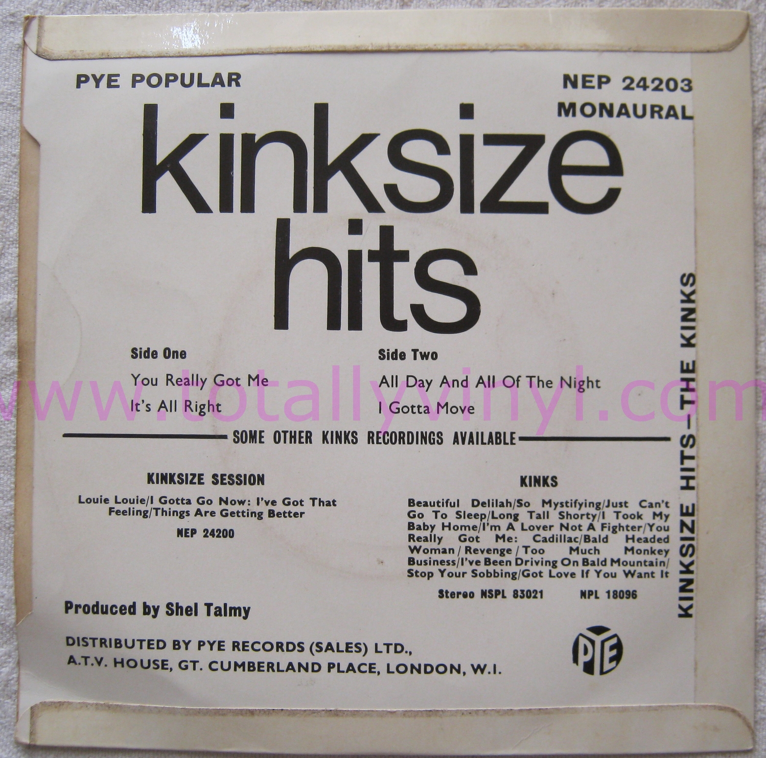 The kinks you really got me. The kinks kinks Size.