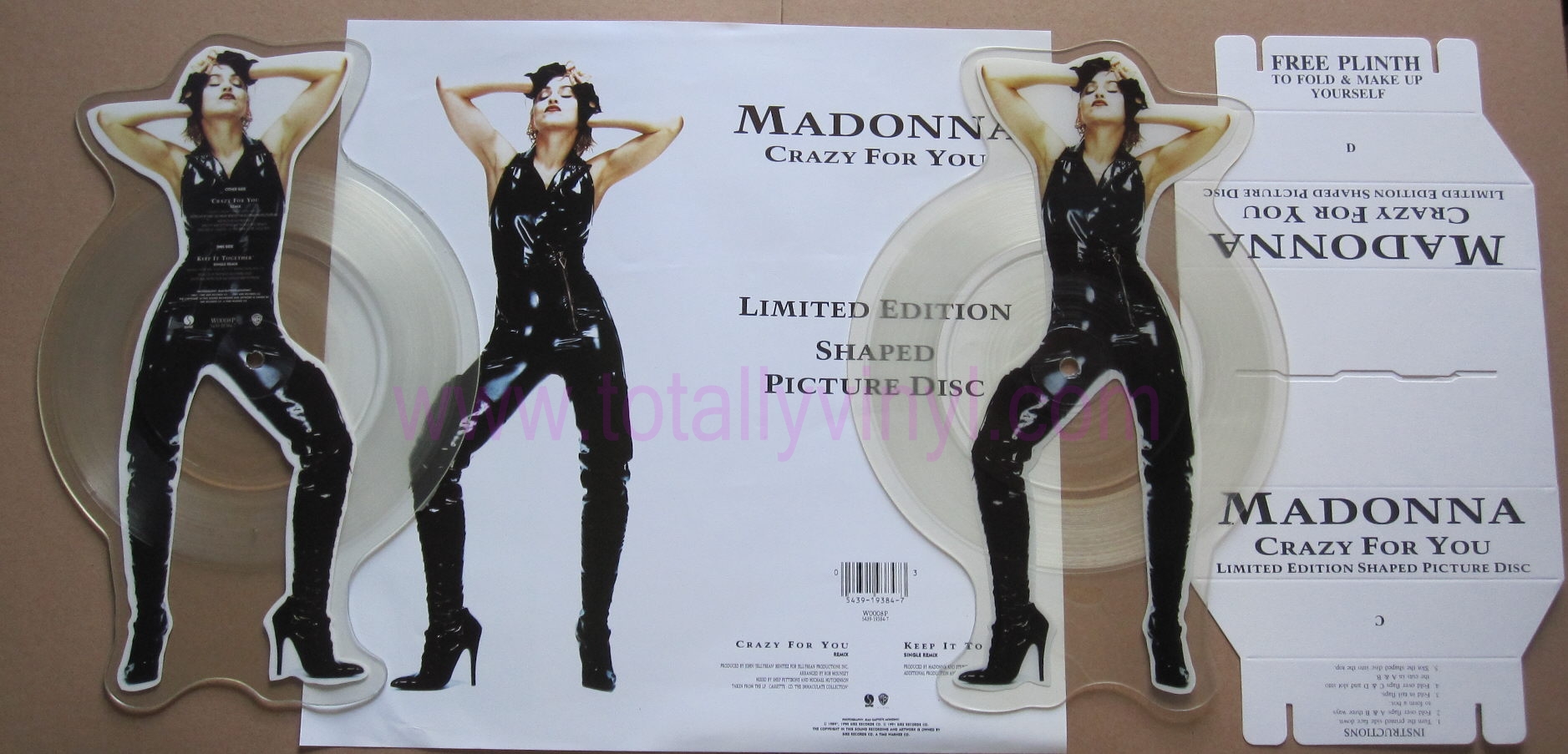 Totally Vinyl Records Madonna Crazy For You Remix 7 Inch Picture Disc Shaped Vinyl