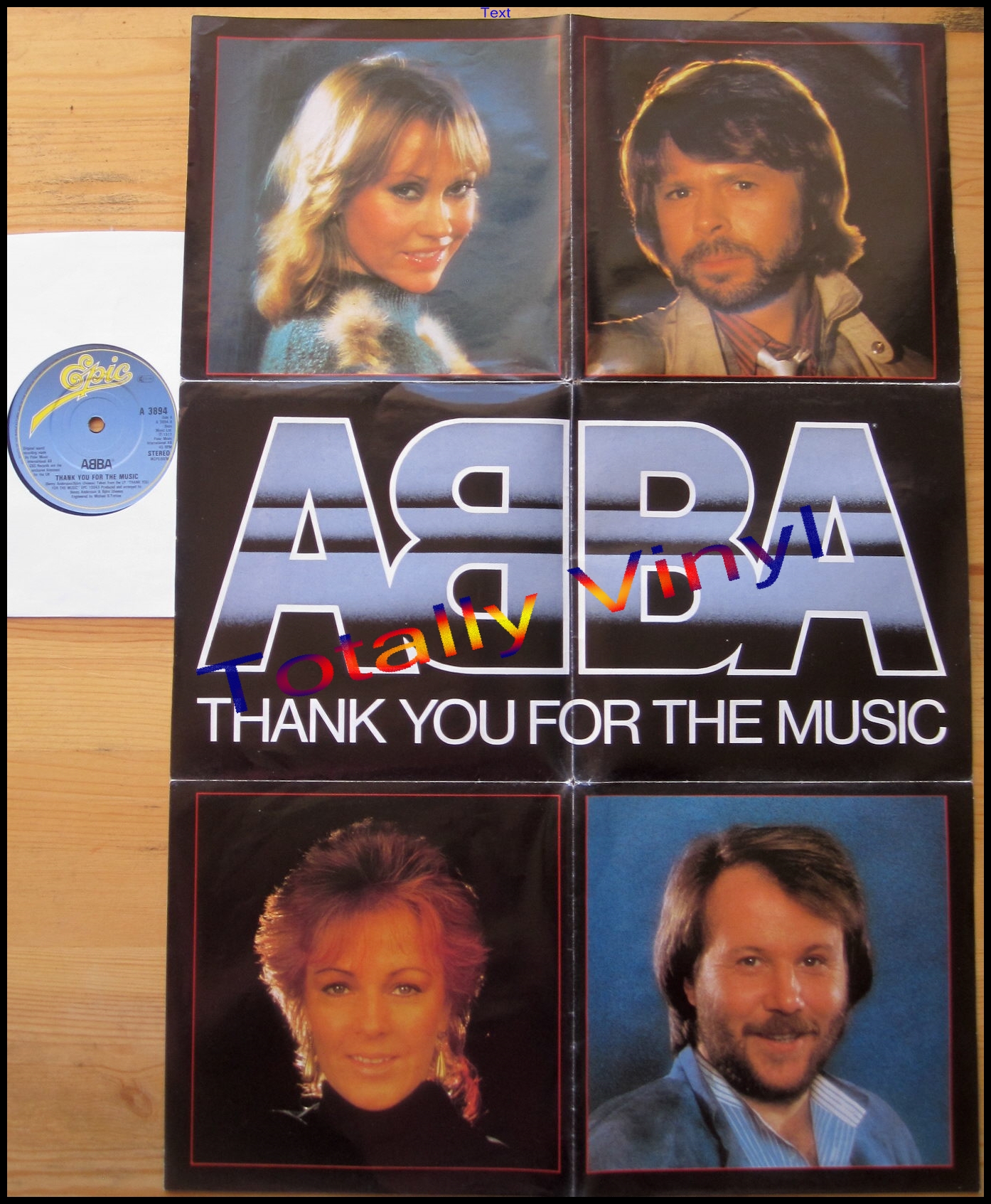 Totally Vinyl Records Abba Thank You For The Music 7 Inch Poster Sleeve Vinyl