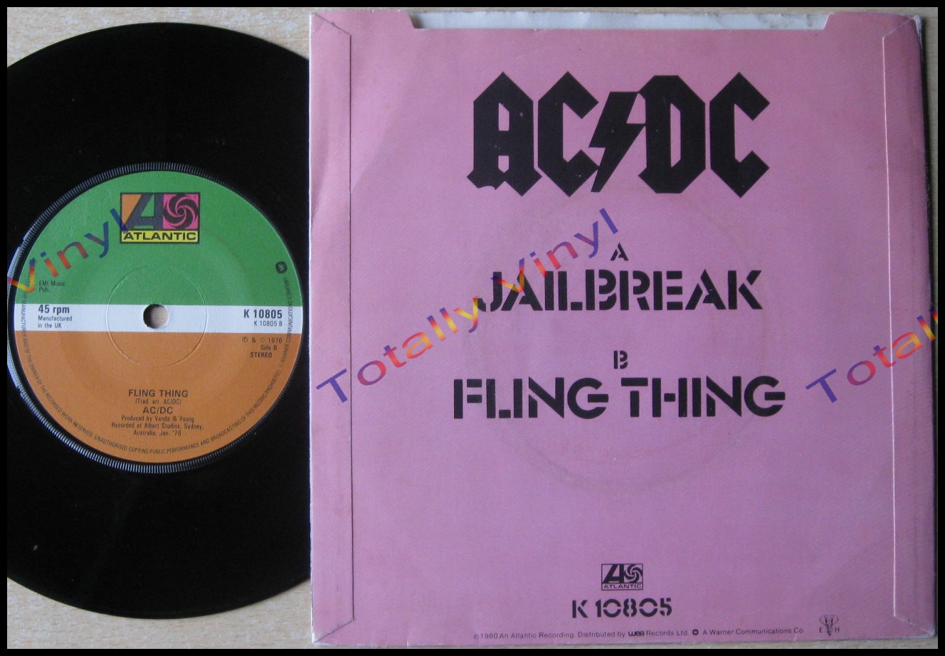 Gripsweat - EX/EX AC/DC JAILBREAK/ FLING THING 7 VINYL 45