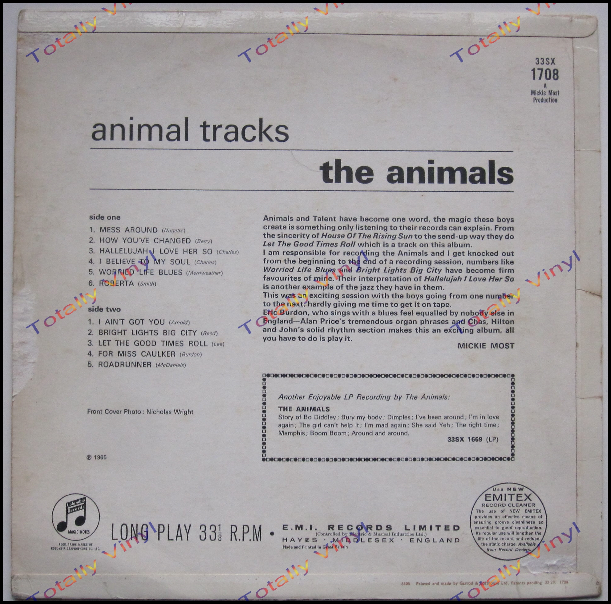 Totally Vinyl Records || Animals, The - Animal tracks LP
