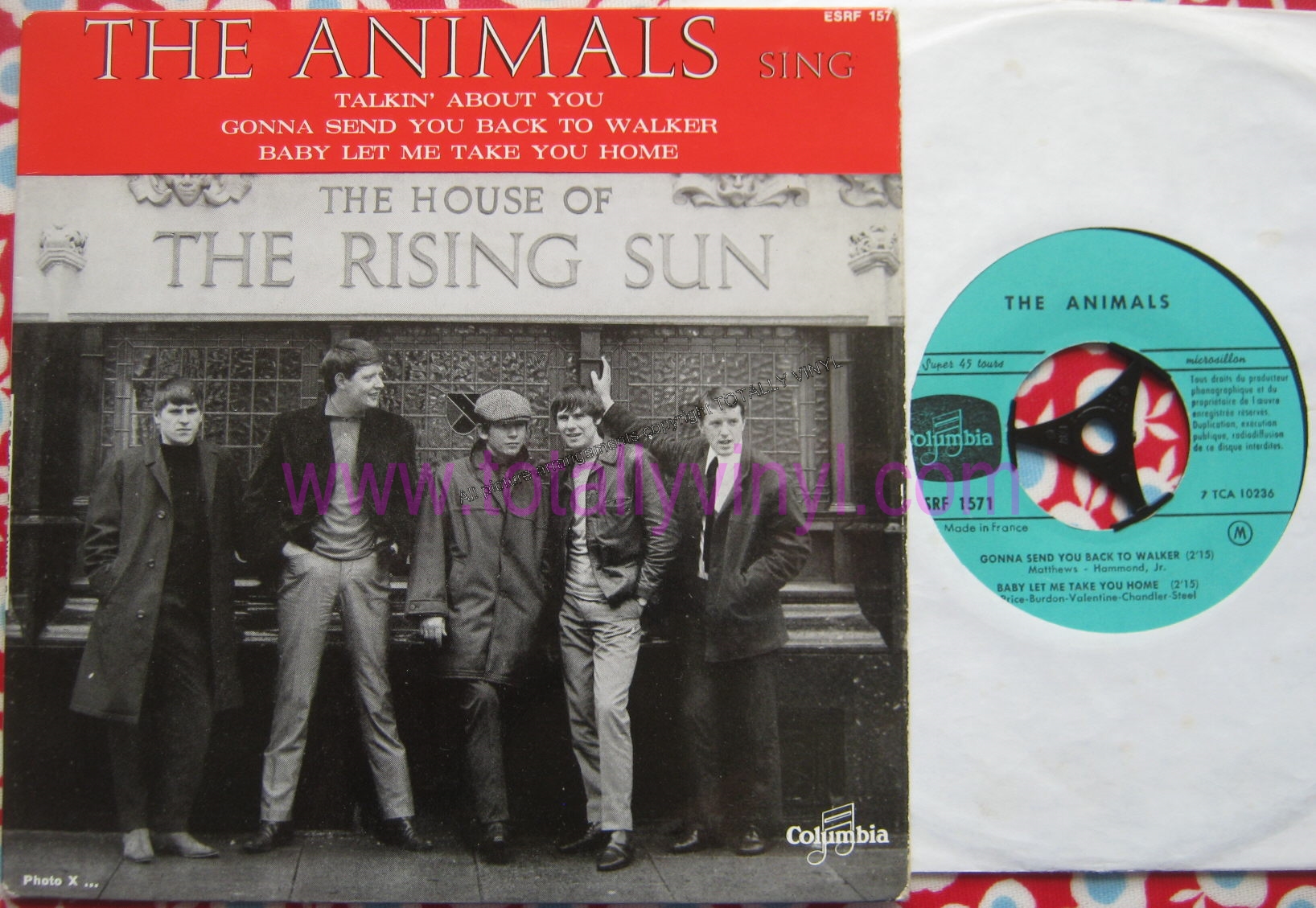 Totally Vinyl Records || Animals, The - EP: The Animals sing: The house of  the rising sun/Talkin about you/Gonna send you back to walker/Baby let me  take you home 7 inch Picture