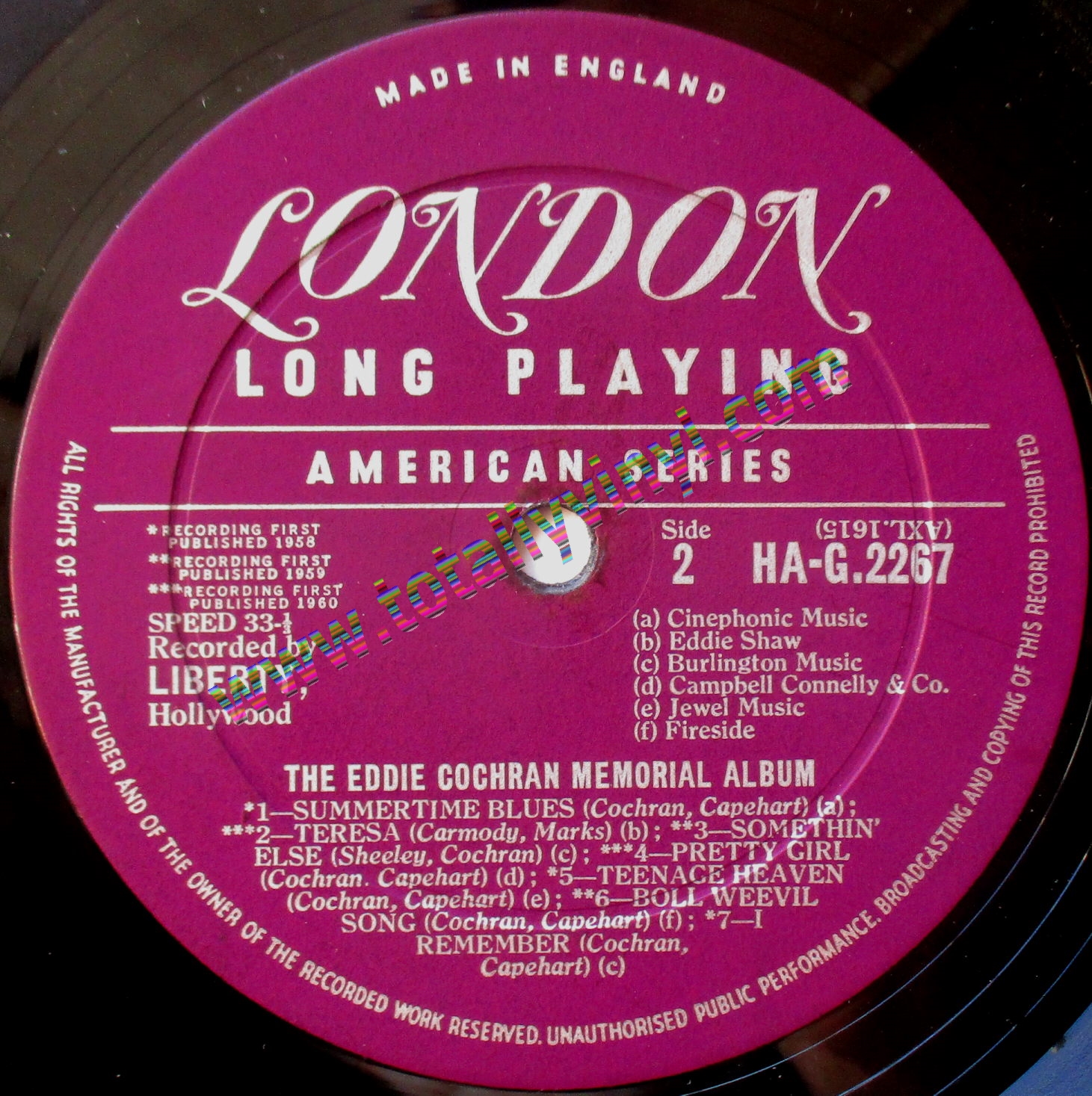 Totally Vinyl Records || Cochran, Eddie - The Eddie Cochran