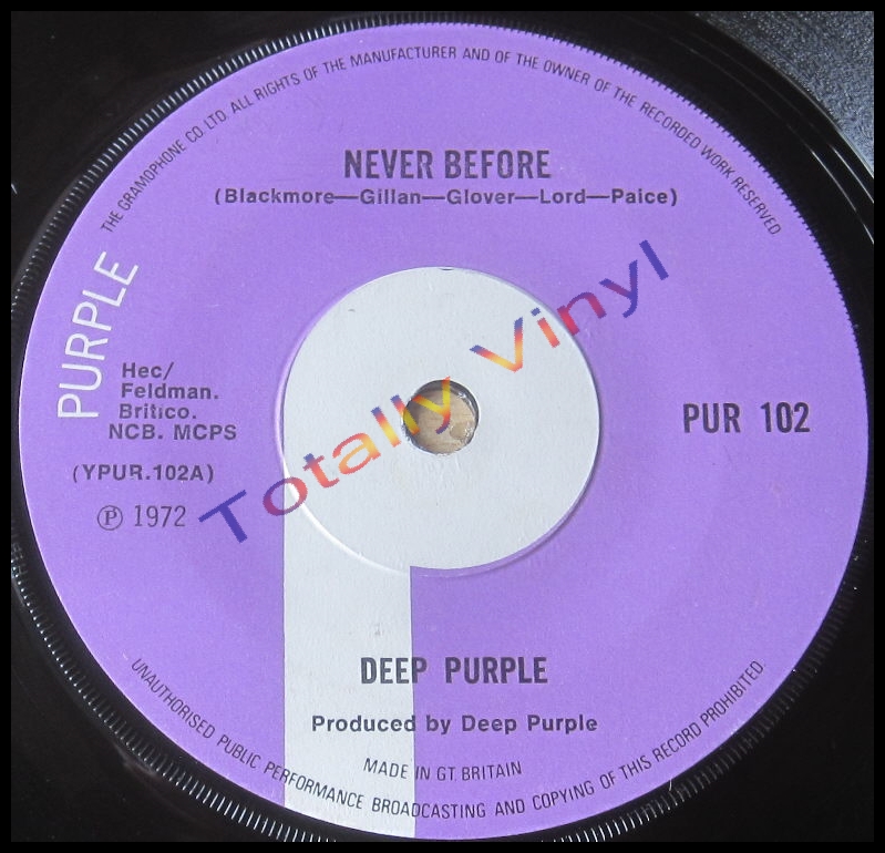Totally Vinyl Records || Deep Purple - Never before / When a blind man - Deep Purple When The Blind Man Cries