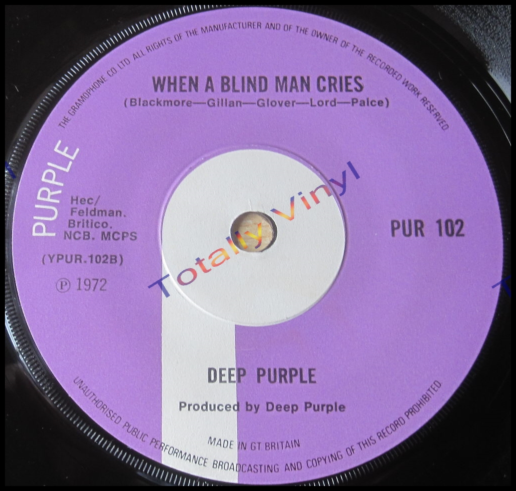 Totally Vinyl Records || Deep Purple - Never before / When a blind man - Deep Purple When The Blind Man Cries
