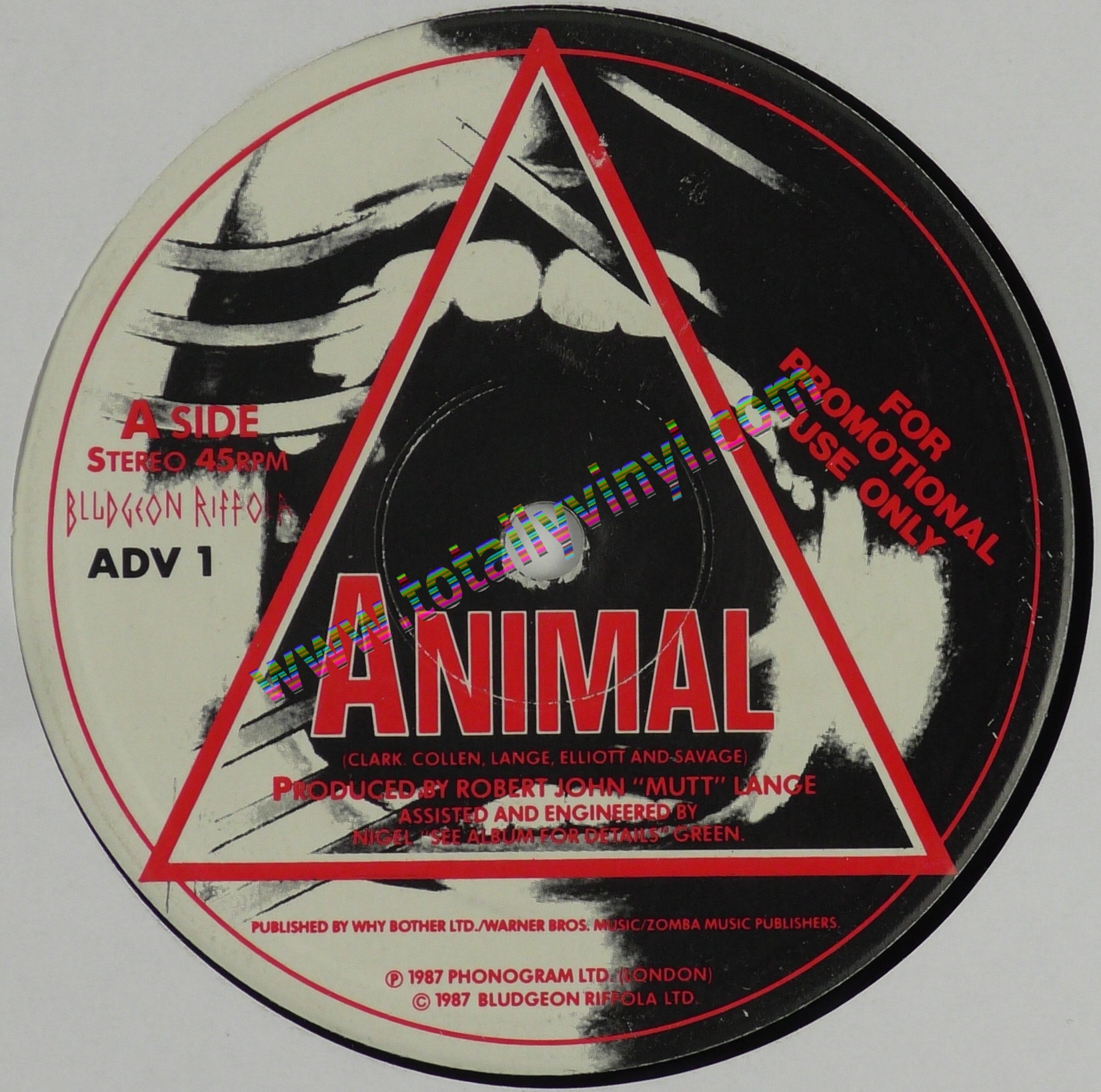 Totally Vinyl Records || Def Leppard - Animal / Tear it down 12 inch  Promotional Issue
