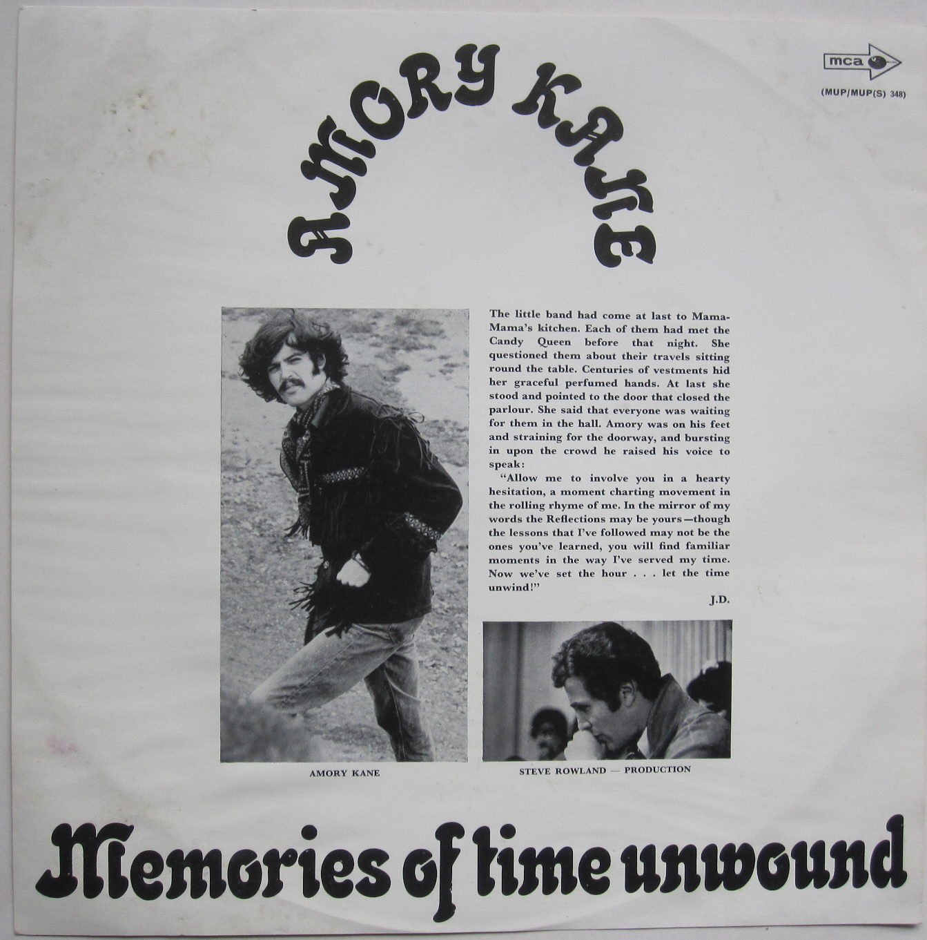 Totally Vinyl Records || Kane, Amory - Memories of time unwound LP