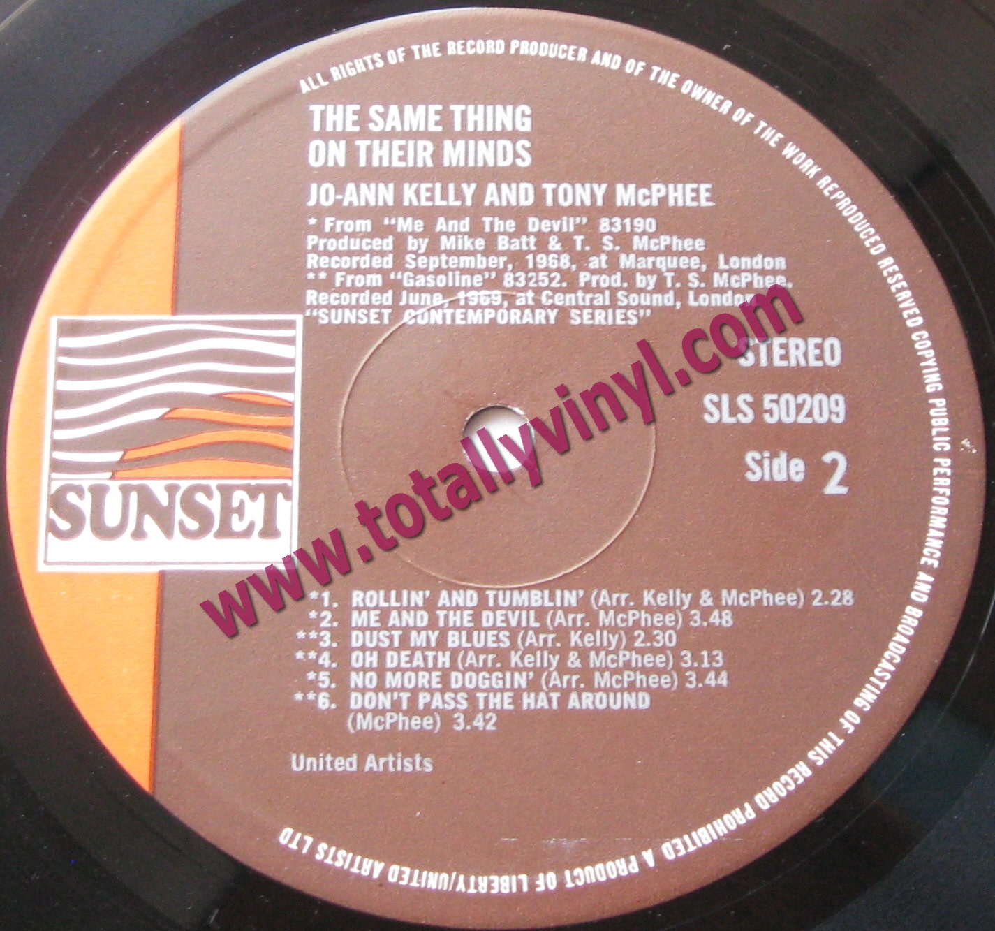 Totally Vinyl Records || Kelly  Tony Mcphee, Jo-Ann - Same Thing On Their  Minds LP