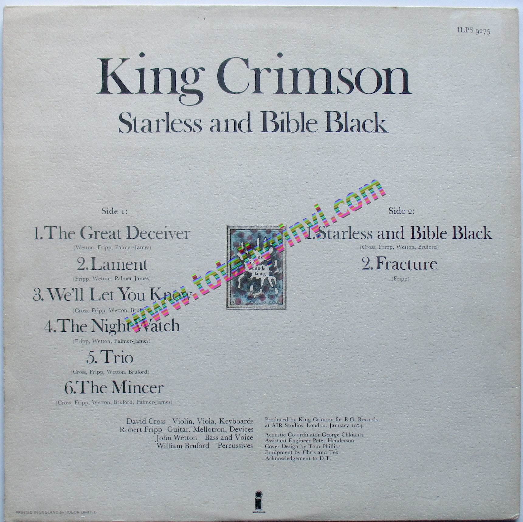 Totally Vinyl Records || King Crimson - Starless and bible black