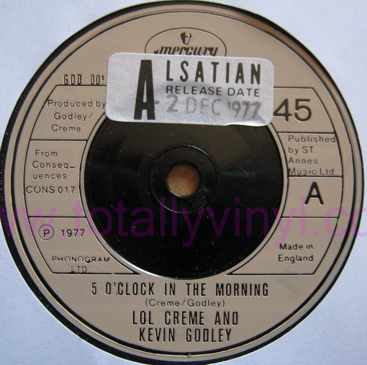 Totally Vinyl Records Creme & Kevin Godley, Lol 5 o'clock in the