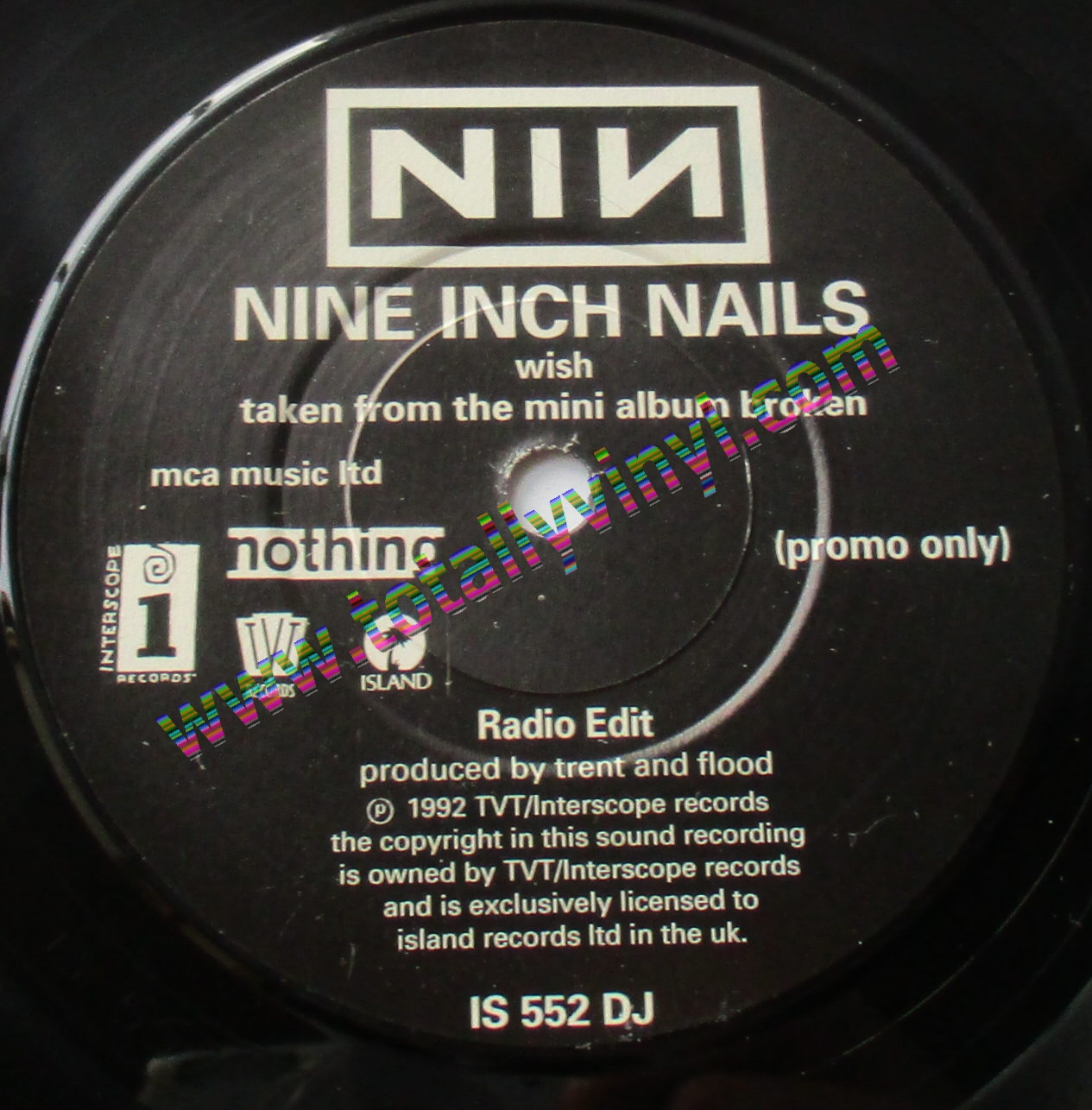 Totally Vinyl Records Nine Inch Nails Wish Radio Edit 7 Inch Promotional Issue