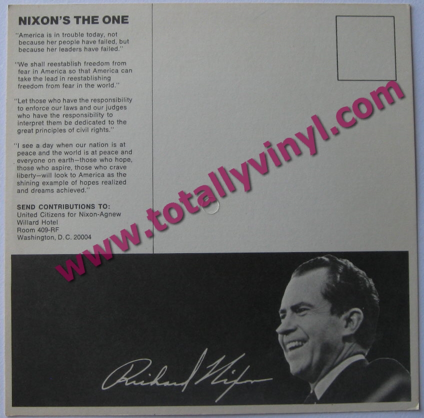 Totally Vinyl Records Nixon Richard M Nixons The One Excerpts From Richard M Nixons 