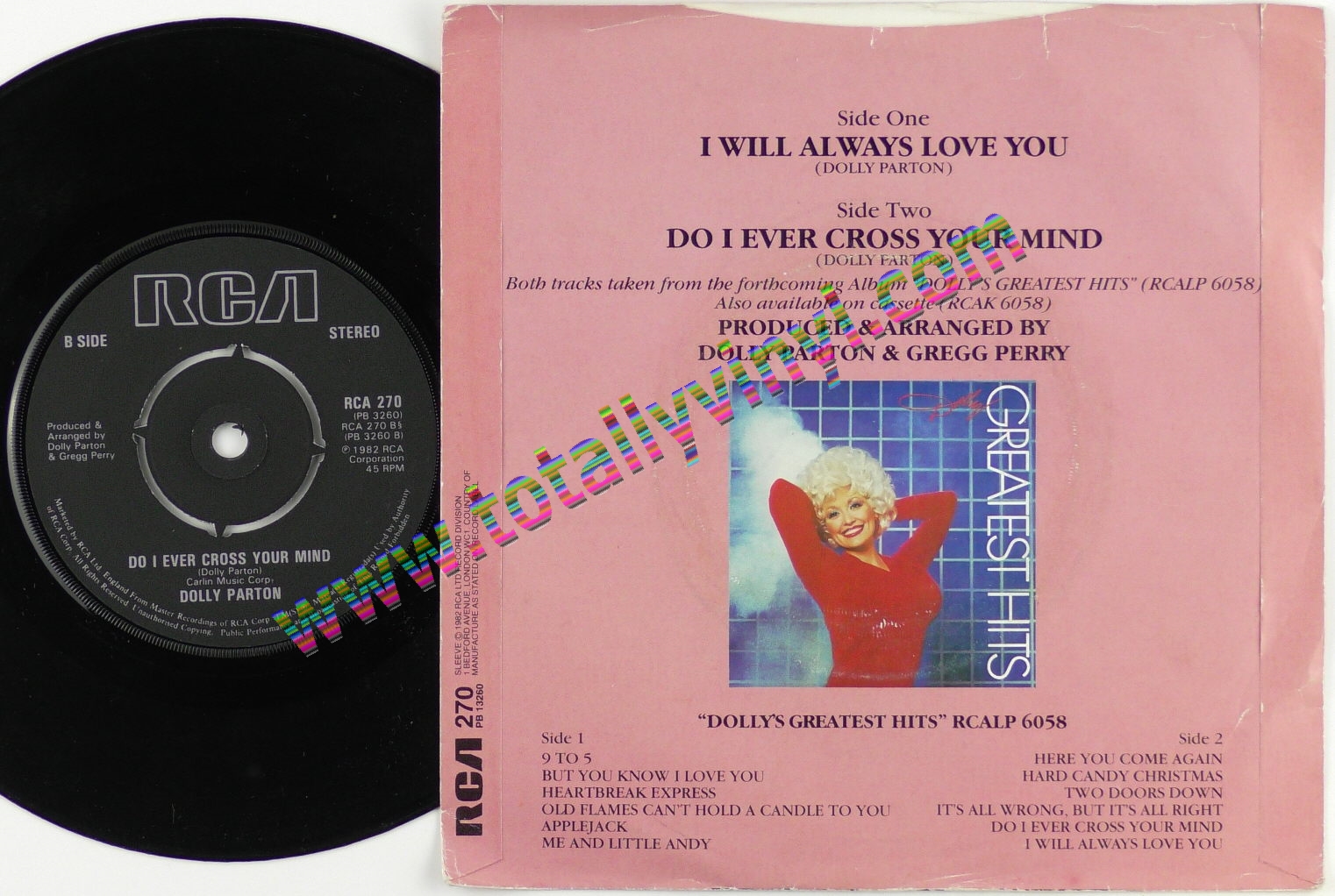 Totally Vinyl Records Parton Dolly I Will Always Love You Do I Ever Cross Your Mind 7