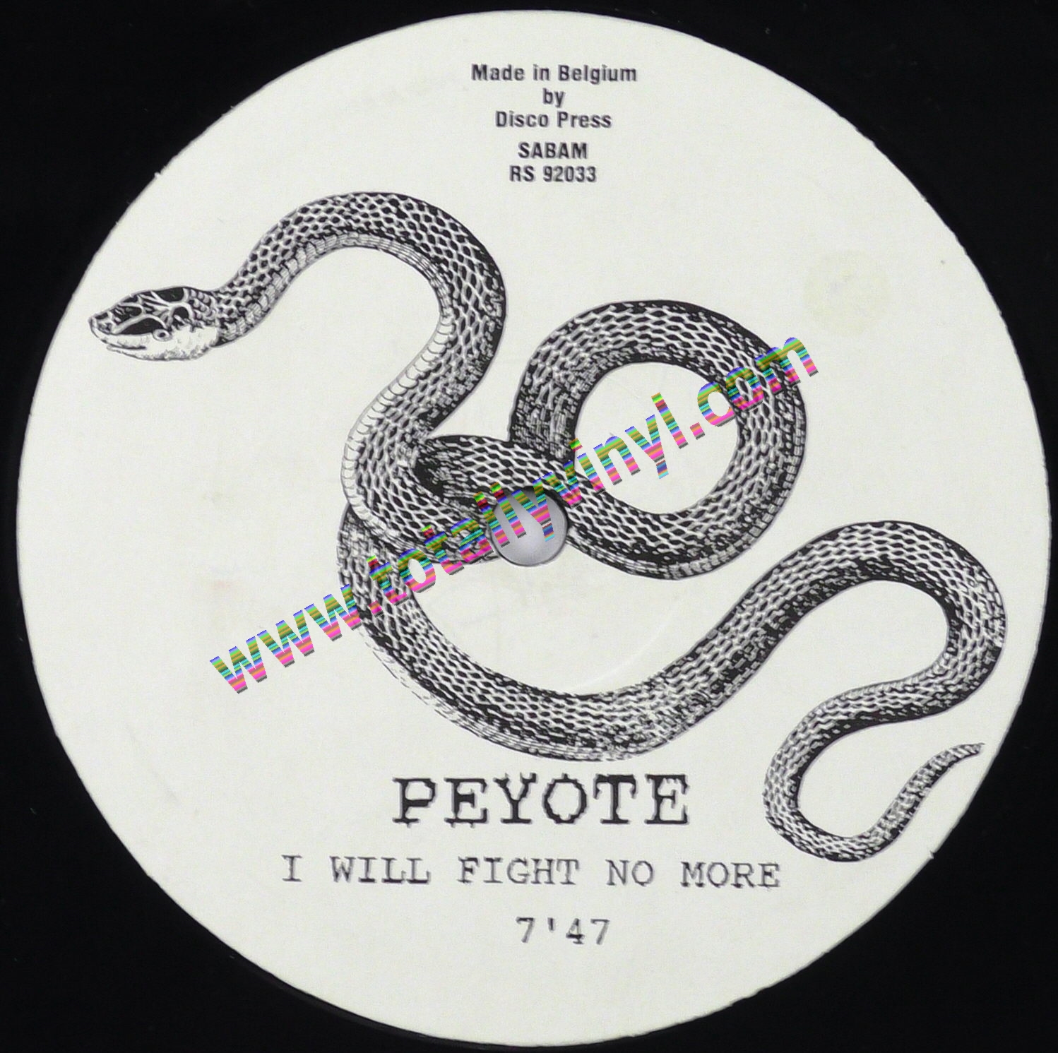 Totally Vinyl Records Peyote Alcatraz /I will fight no more 12 inch Nlist Picture Cover