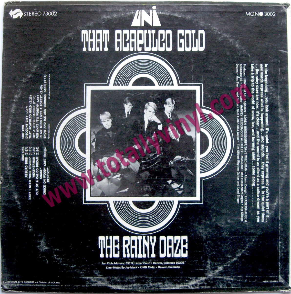 Totally Vinyl Records Rainy Daze The That Acapulco Gold Lp Vinyl