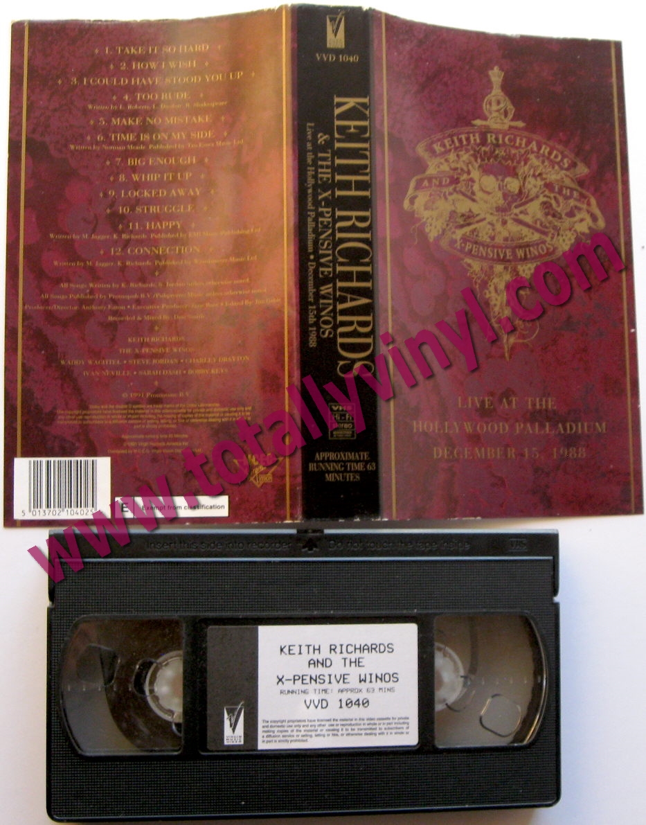 Totally Vinyl Records Richards And The X Pensive Winos Keith Live At The Hollywood Palladium December 15 1988 Video