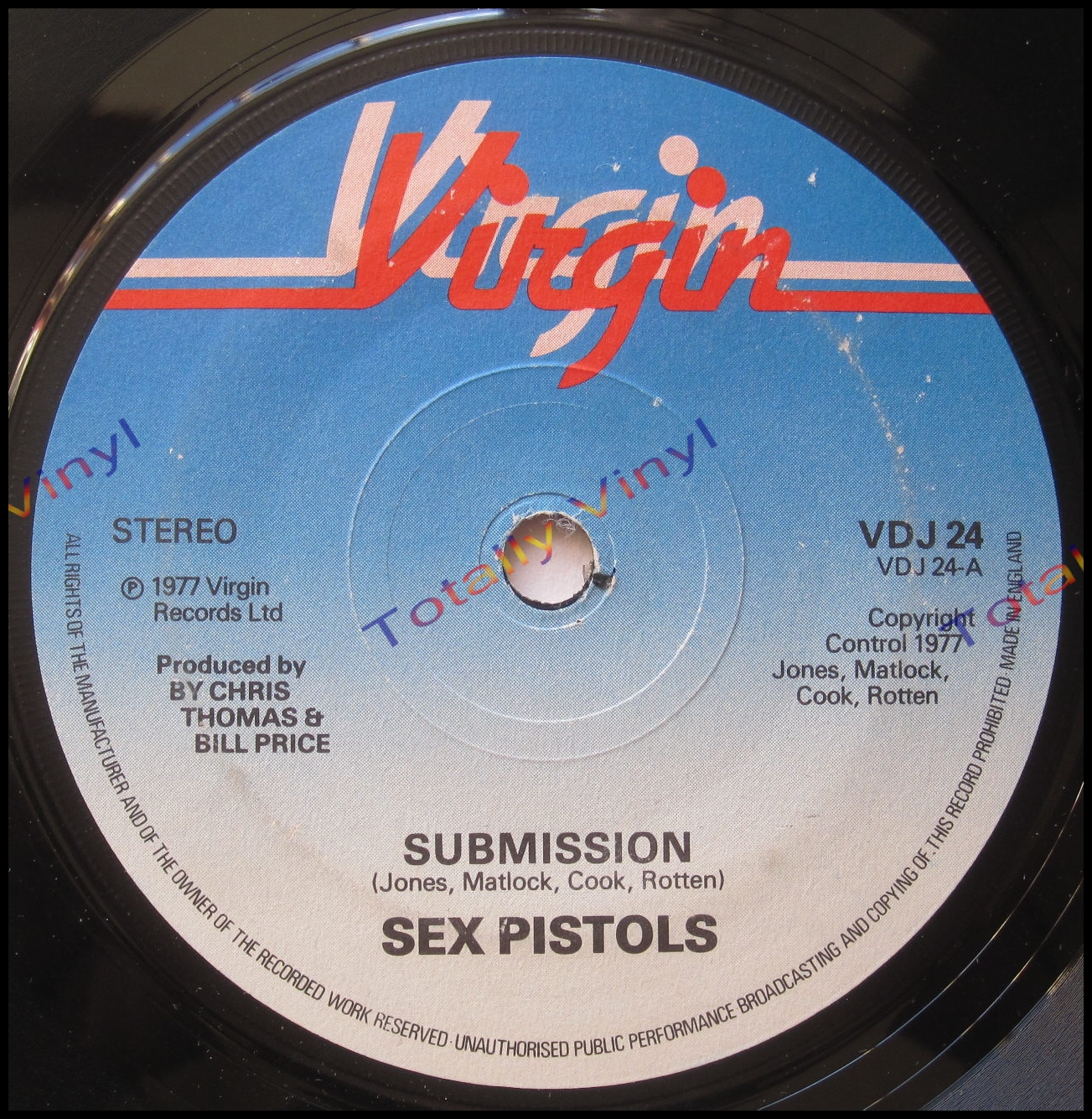Totally Vinyl Records Sex Pistols Submission 7 Inch Promotional Issue