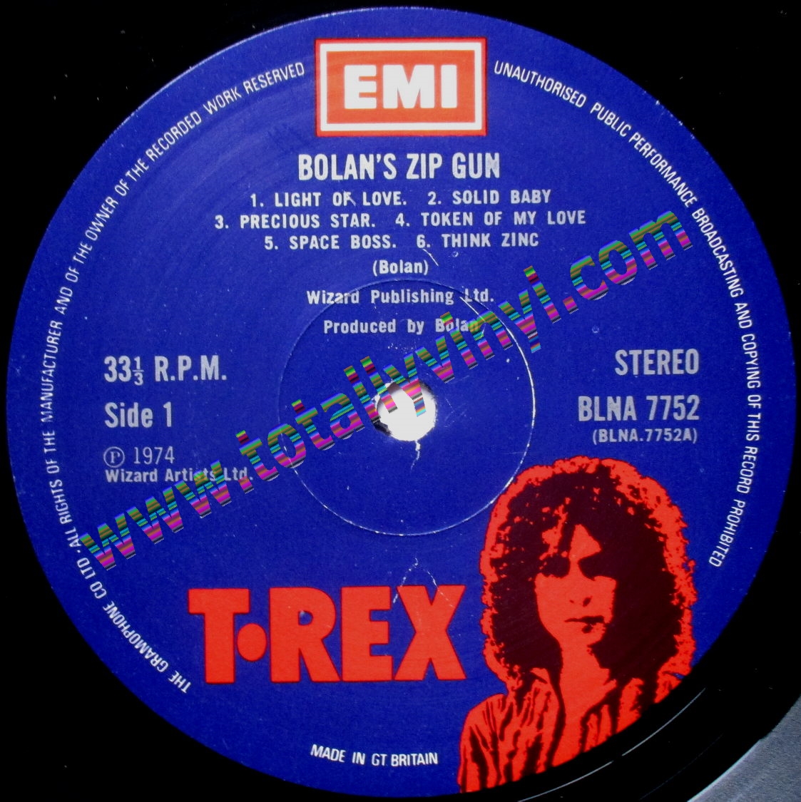 Totally Vinyl Records || T.Rex - Bolan's zip gun LP Special Cover