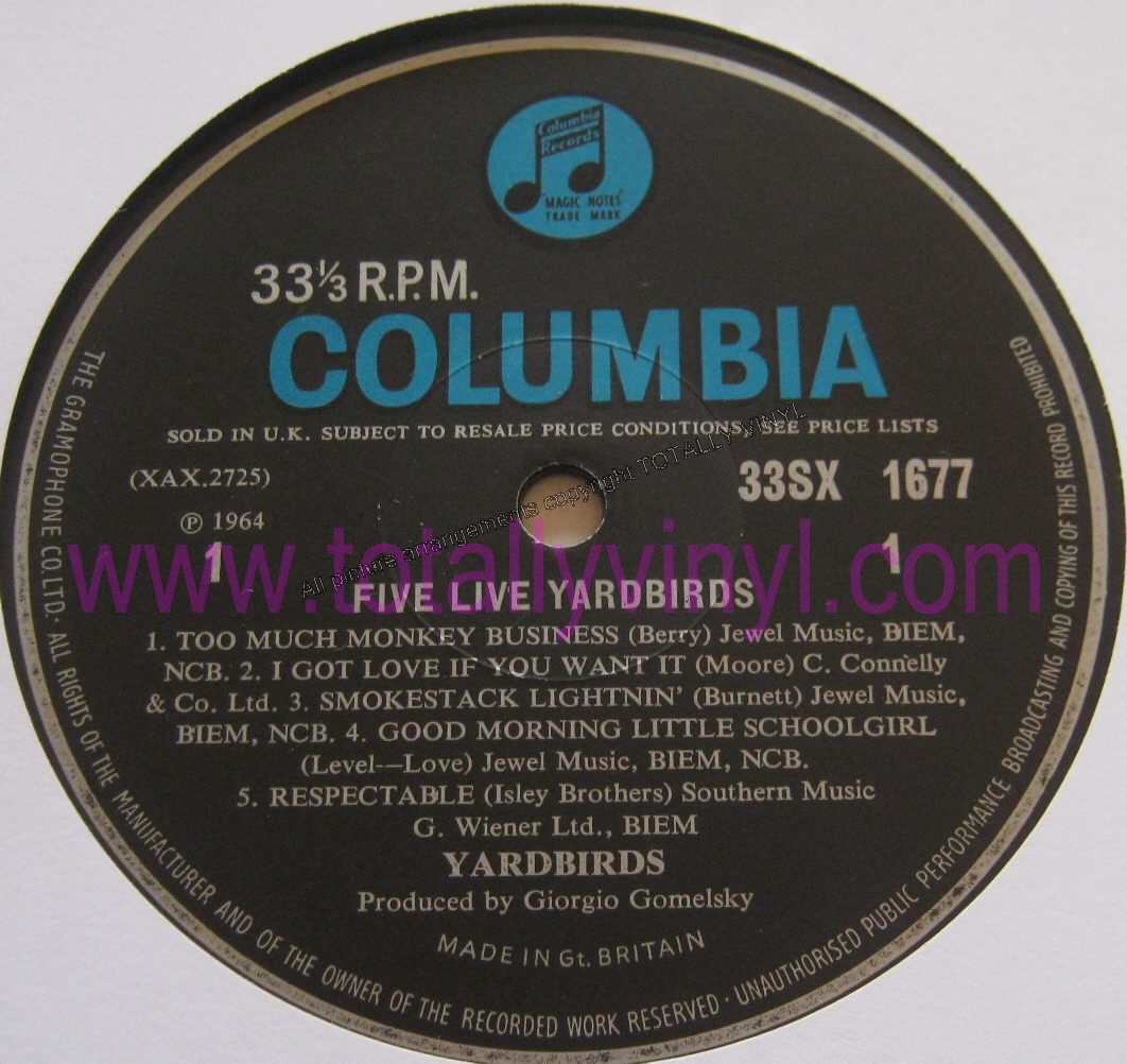 Totally Vinyl Records || Yardbirds, The - Five live Yardbirds LP