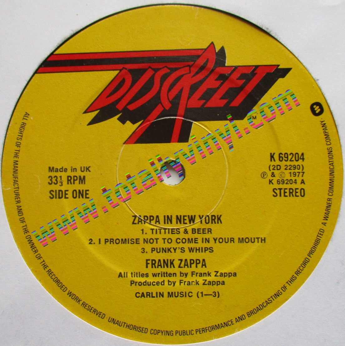 Totally Vinyl Records || Zappa, Frank - Zappa in New LP Special Cover